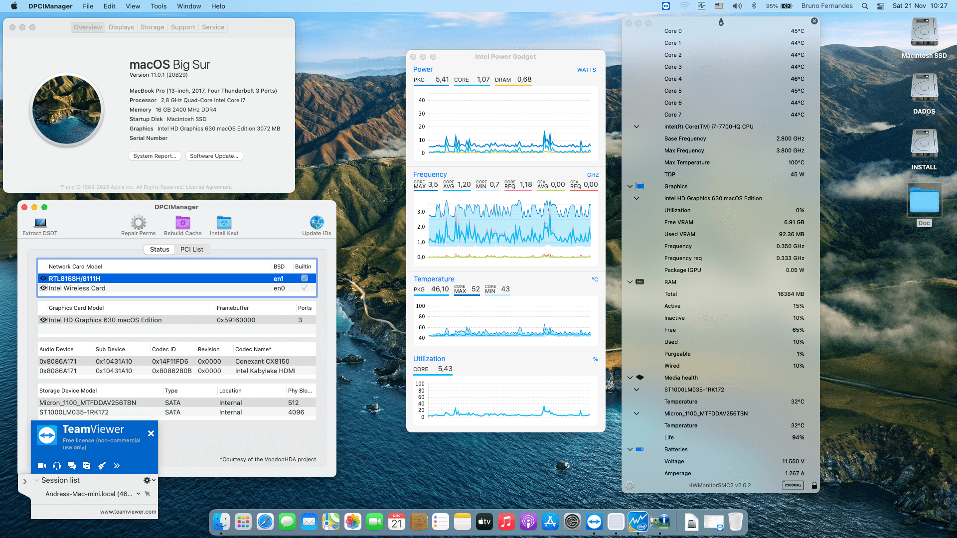 Success Hackintosh macOS Big Sur 11.0.1 Build 20B29 in Asus N580VD-77A05DB1